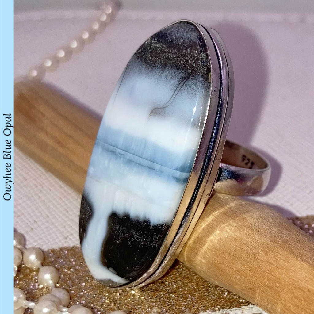 Owyhee Blue Opal Gemstone Lovely Handmade Ring